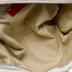 Pre Owned Valentino Cream Leather VLogo Flap Satchel