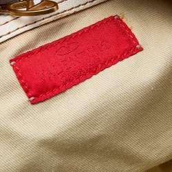 Pre Owned Valentino Cream Leather VLogo Flap Satchel