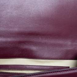 Pre Owned Valentino Burgundy Leather XL Rockstud Glam Lock Shoulder Bag