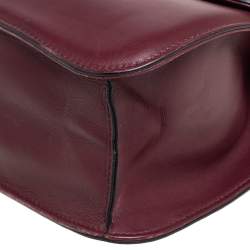 Pre Owned Valentino Burgundy Leather XL Rockstud Glam Lock Shoulder Bag