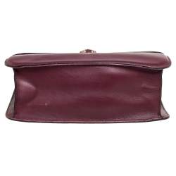 Pre Owned Valentino Burgundy Leather XL Rockstud Glam Lock Shoulder Bag