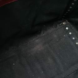 مملوكة مسبقًا حقيبة يد توتس فالنتينو ترابيز روكستد جلد أسود منقوش