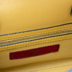 Pre Owned حقيبة بيد علوية فالنتينو ماي روكستد جلد أصفر