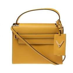 Pre Owned حقيبة بيد علوية فالنتينو ماي روكستد جلد أصفر
