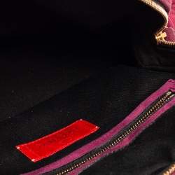Pre Owned Valentino Burgundy Suede Braided Handle Satchel