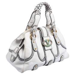 Pre Owned Valentino White Leather Catch Satchel