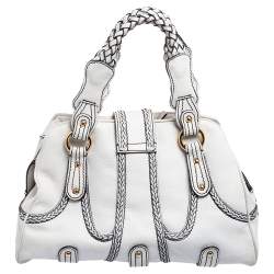 Pre Owned Valentino White Leather Catch Satchel