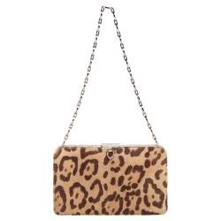 Valentino Crystal-Embellished Leopard Print Pony Hair Small