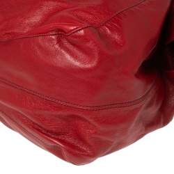 Pre Owned Valentino Red Leather Nuage Bow Hobo