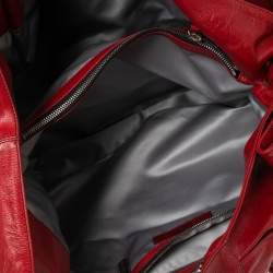 Pre Owned Valentino Red Leather Nuage Bow Hobo