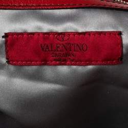 Pre Owned Valentino Red Leather Nuage Bow Hobo
