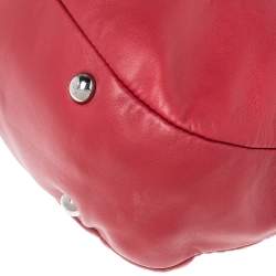 Pre Owned  Valentino Burgundy Leather Crystal Jeweled V-logo Satchel