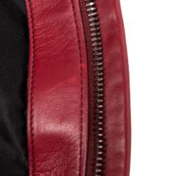 Pre Owned  Valentino Burgundy Leather Crystal Jeweled V-logo Satchel