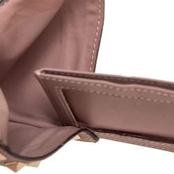 Pre Owned Valentino Dusty Pink Leather Rockstud Card Holder