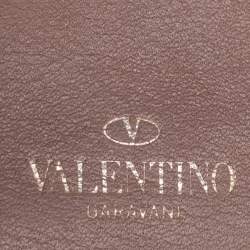 Pre Owned Valentino Dusty Pink Leather Rockstud Card Holder
