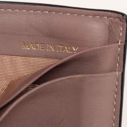 Pre Owned Valentino Dusty Pink Leather Rockstud Card Holder