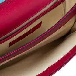 Pre Owned حقيبة كلتش فالنتينو فا فا فوم جلد عنابي مرصعة روكستد بسلسلة 