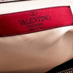 Pre Owned Valentino Beige Leather And Beaded Lace Demetra Tote