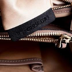 Pre Owned Valentino Beige Leather And Beaded Lace Demetra Tote