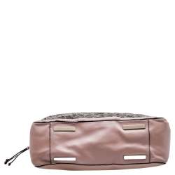 Pre Owned Valentino Beige Leather And Beaded Lace Demetra Tote