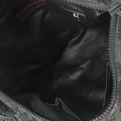 Valentino Black Lace and Leather Boston Bag