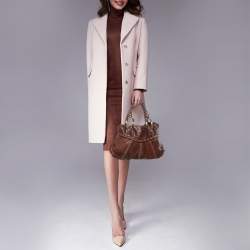 Pre Owned Valentino Brown Leather Braided Handle Shoulder Bag