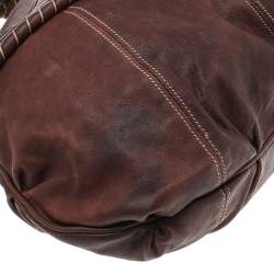 Pre Owned Valentino Brown Leather Braided Handle Shoulder Bag