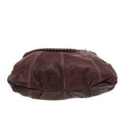 Pre Owned Valentino Brown Leather Braided Handle Shoulder Bag