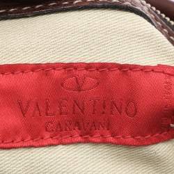 Pre Owned Valentino Brown Leather Braided Handle Shoulder Bag