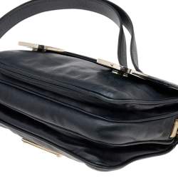 Valentino Black Leather Flap Shoulder Bag