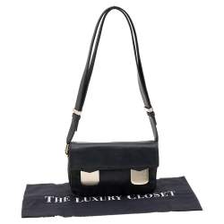 Valentino Black Leather Flap Shoulder Bag