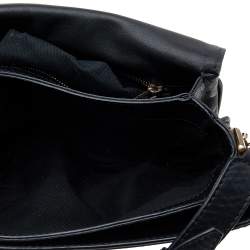 Valentino Black Leather Flap Shoulder Bag