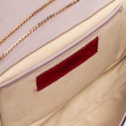 Pre Owned Valentino Cream/Black Watersnake Bow Flap Chain Clutch