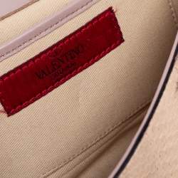 Pre Owned Valentino Cream/Black Watersnake Bow Flap Chain Clutch