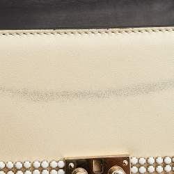 مملوكة مسبقًا Valentino Multicolor Leather Small Crystal Embellished Glam Lock Rockstud Shoulder Bag