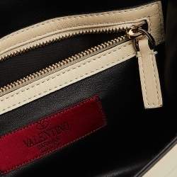 مملوكة مسبقًا Valentino Multicolor Leather Small Crystal Embellished Glam Lock Rockstud Shoulder Bag