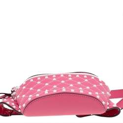 Pre Owned Valentino Pink Quilted Leather Rockstud Belt Bag