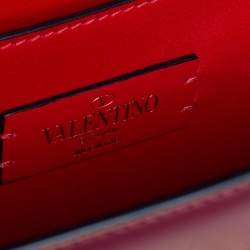 مملوكة مسبقًا Valentino Cerise/Rouge Leather VLOCK Chain Shoulder Bag
