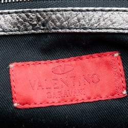 Pre Owned حقيبة يد فالنتينو شوبر ميزون بطيات جلد رصاصي