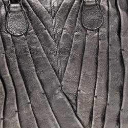 Pre Owned حقيبة يد فالنتينو شوبر ميزون بطيات جلد رصاصي