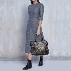 Pre Owned حقيبة يد فالنتينو شوبر ميزون بطيات جلد رصاصي