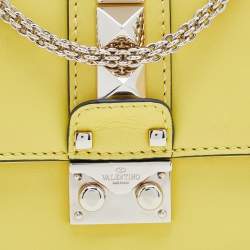 مملوكة مسبقًا Valentino Yellow Leather Mini Glam Lock Shoulder Bag