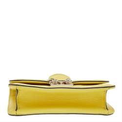 مملوكة مسبقًا Valentino Yellow Leather Mini Glam Lock Shoulder Bag