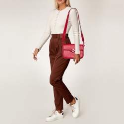 مملوكة مسبقًا Valentino Red Leather Rockstud Flap Shoulder Bag
