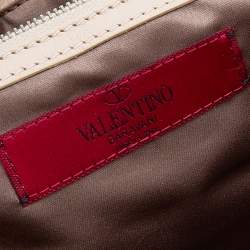 Pre Owned Valentino Pale Pink Leather Crystal Embellished Tote