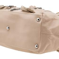 Pre Owned Valentino Pale Pink Leather Crystal Embellished Tote