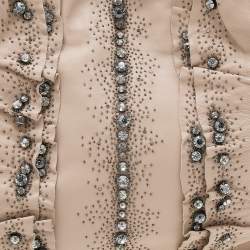 Pre Owned Valentino Pale Pink Leather Crystal Embellished Tote