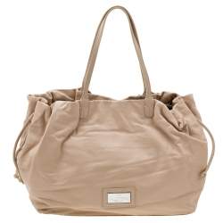 Pre Owned Valentino Pale Pink Leather Crystal Embellished Tote