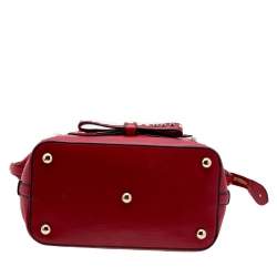 Pre Owned Valentino Red Leather Rockstud Bow Satchel