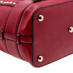 Pre Owned Valentino Red Leather Rockstud Bow Satchel